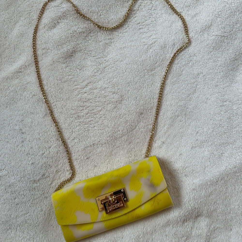 Just Cavalli Yellow Crossbody Purse